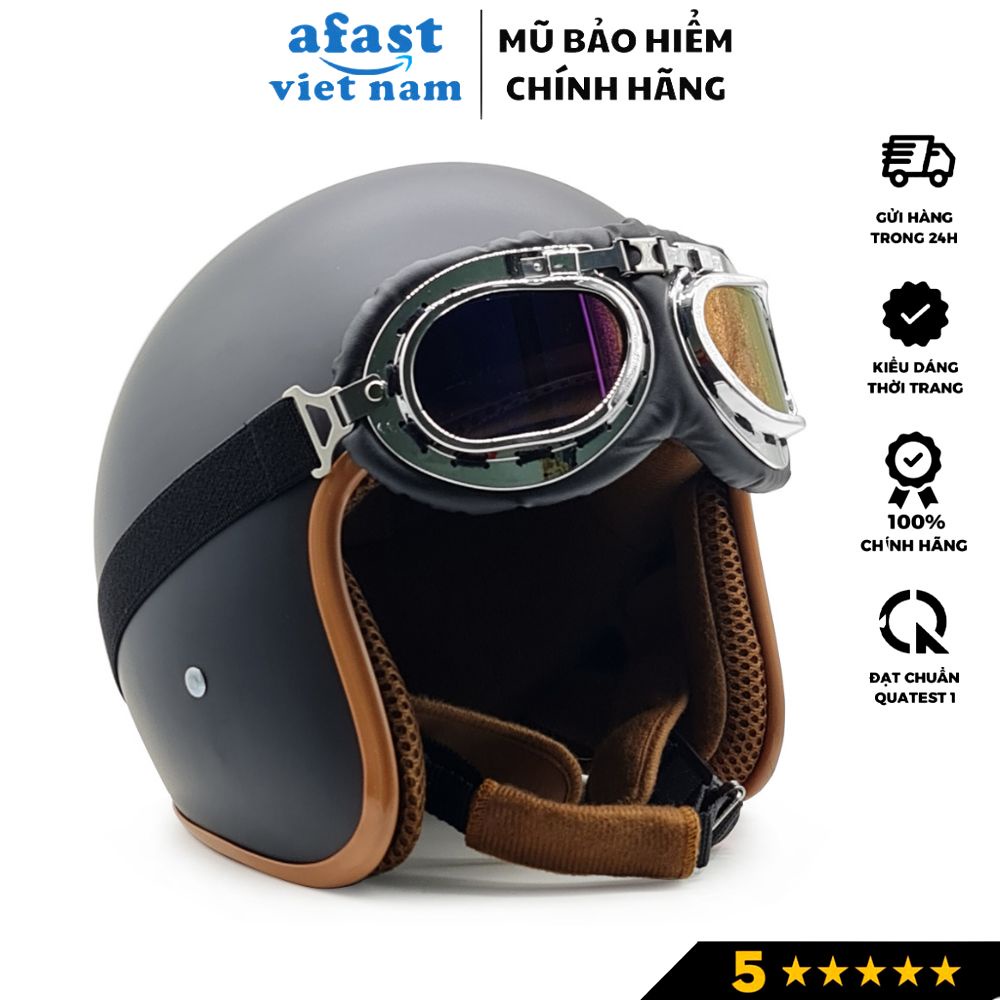 Mũ bảo hiểm 3/4 đầu thời trang, cao cấp HT Helmet, nhiều màu sắc trẻ trung, năng động, Freesize (55-59cm)