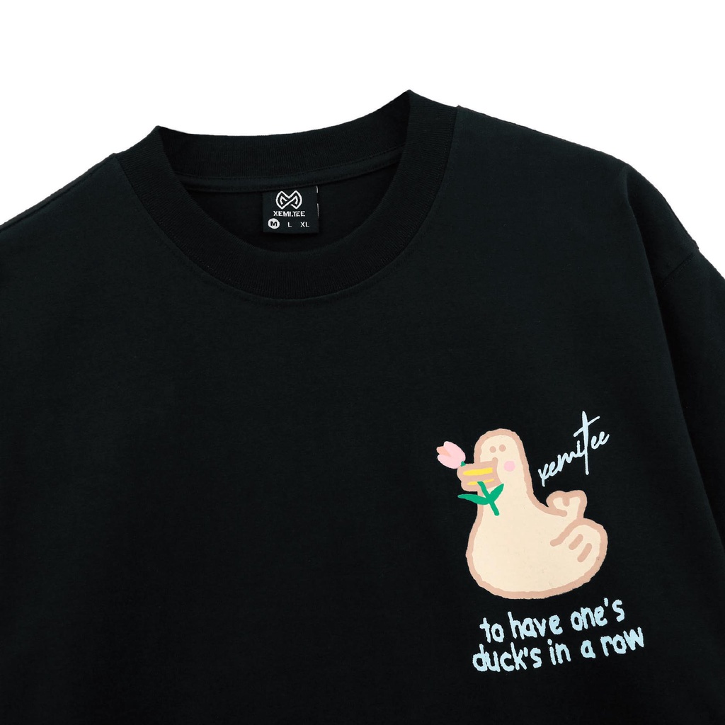 Áo thun local brand Xemi.tee form unisex dòng Duck Tee giá rẻ màu đen