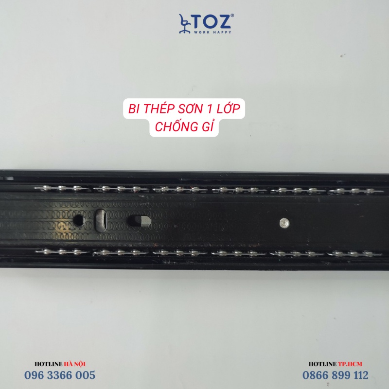 Ray trượt ngăn kéo 2 lớp 3 lớp thép sơn tĩnh điện cao cấp, ray bi trượt cho ngăn kéo bàn hộc tủ đủ size