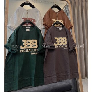 Áo thun nữ 3BB BIG BALLER ,áo phông cotton su chất trơn unisex form dáng thụng rộng tay lỡ màu đen trắng