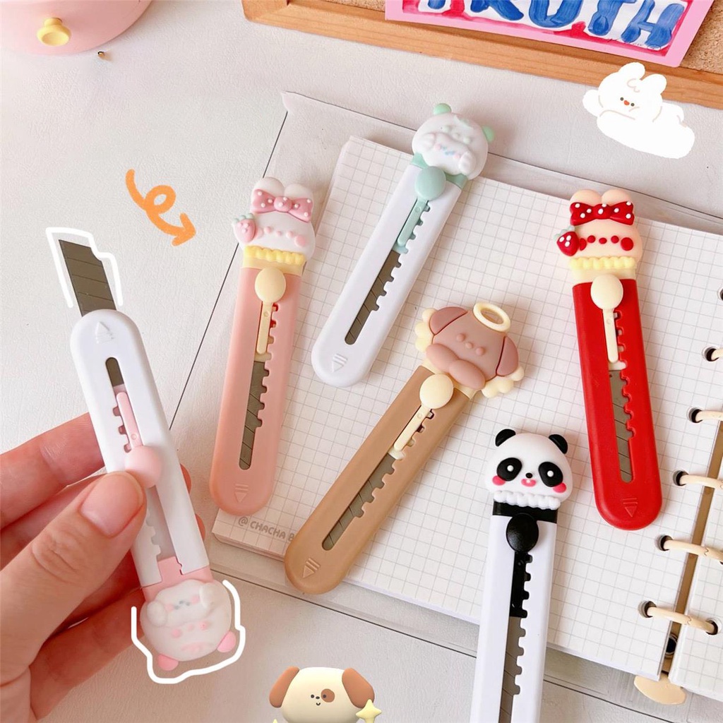 Dao rọc giấy mini, dao rọc giấy có charm sẵn cute, dễ thương nhiều hình