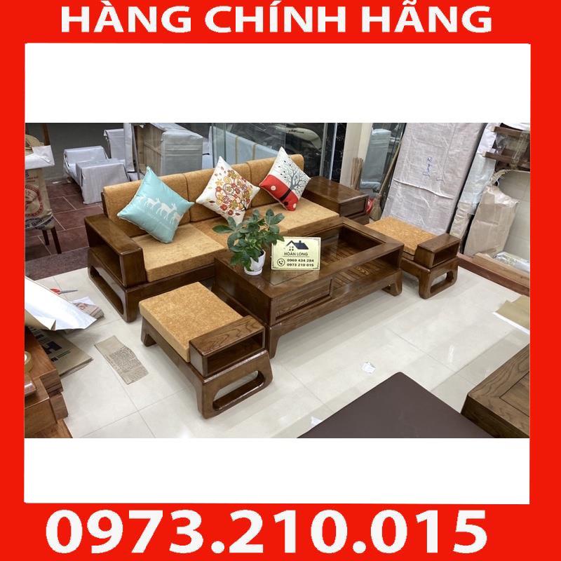 HÀNG CHÍNH HÃNG  Ảnh thật sofa 3 món chân quỳ gỗ sồi nga màu óc chó đen, màu óc chó nâu, màu cánh gián