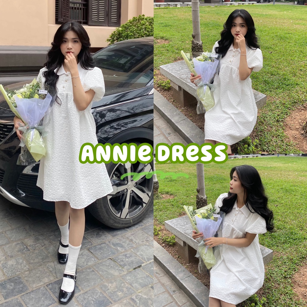 Váy Babydoll Tay Phồng Họa Tiết Hoa 3D Bloom Dress - Titto Closet