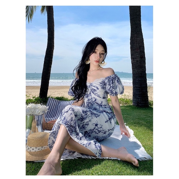 Đầm maxi hoa trà chiều phong cách pháp herse H22