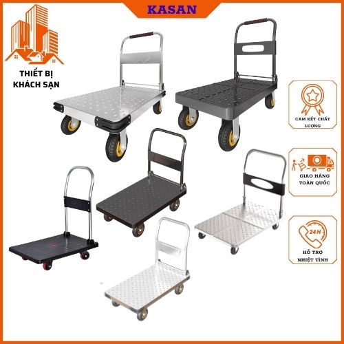 Xe đẩy, chở hàng 4 bánh với tổng trọng tải có thể chở được lên đến 1500kg. Xe có thể gấp gọn khi không sử dụng