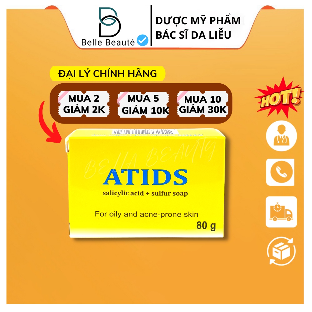 ATIDS - Xà Phòng Mụn Lưng ATIDS Soap Bar 80g - Xà Bông Tắm Ngăn Ngừa, Xoá Mụn Lưng Ngực, Ngừa Thâm Sau Mụn