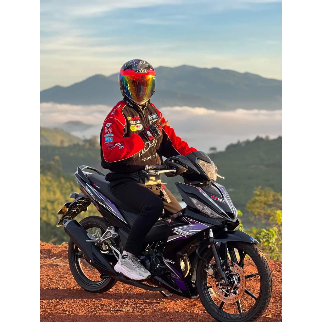 Áo Khoác Bud Raing, Áo 3 Lớp Trằn Bông, Logo Thiêu.