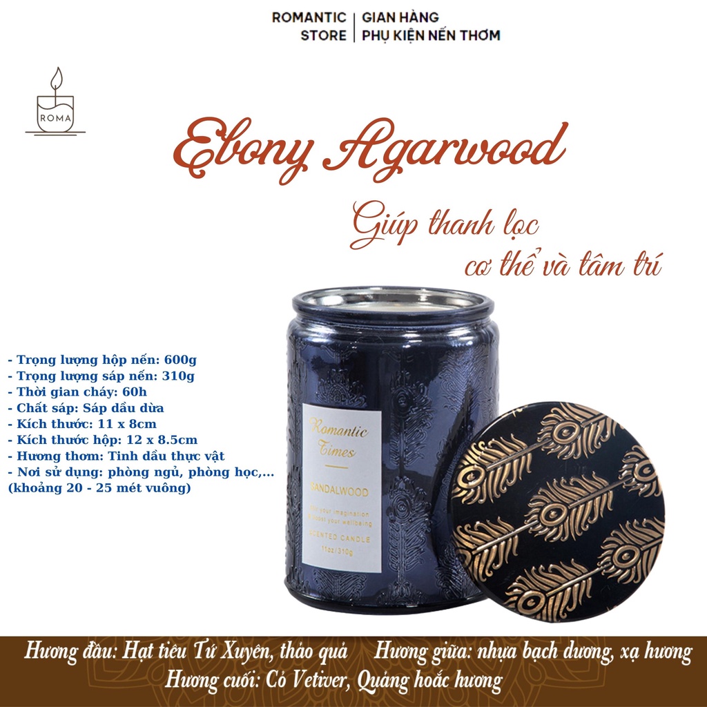 Nến Thơm Tinh Dầu Không Khói Hương Tự Nhiên Nến Ba Tầng Hương Romantics Times Trang Trí Quà Tặng Candle cup 600g