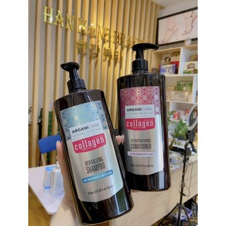 Cặp gội xả phục hồi tóc Argani Care Natural Haircare Collagen 750ml*2