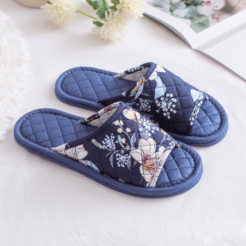 Dép vải cotton đi trong nhà, dép đi văn phòng, thấm hút, êm ái, phong cách vintage,dép đi trong nhà