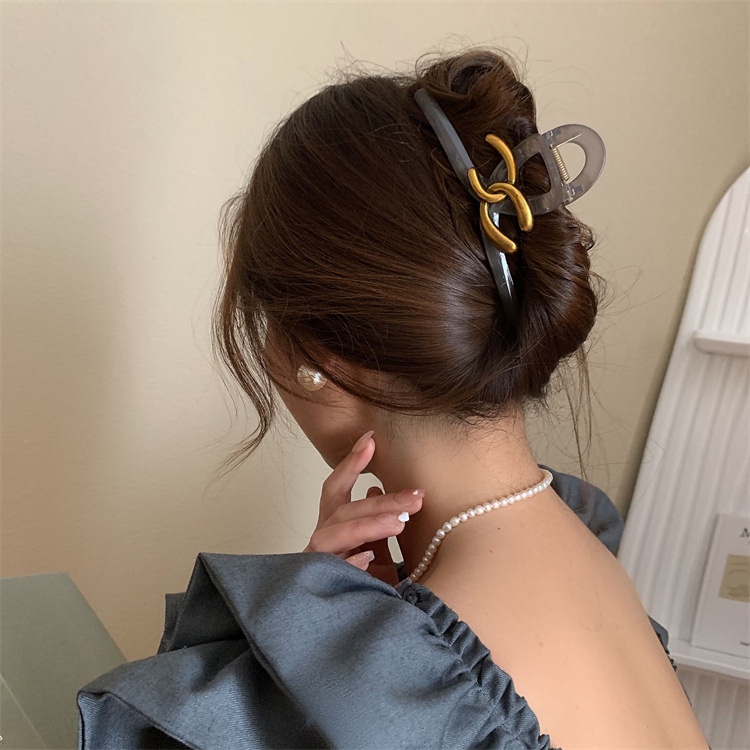 Kẹp Tóc Cỡ Lớn 13cm In Chữ Phong Cách Hàn Quốc Cổ Điển Thời Trang Cao Cấp Cho Nữ