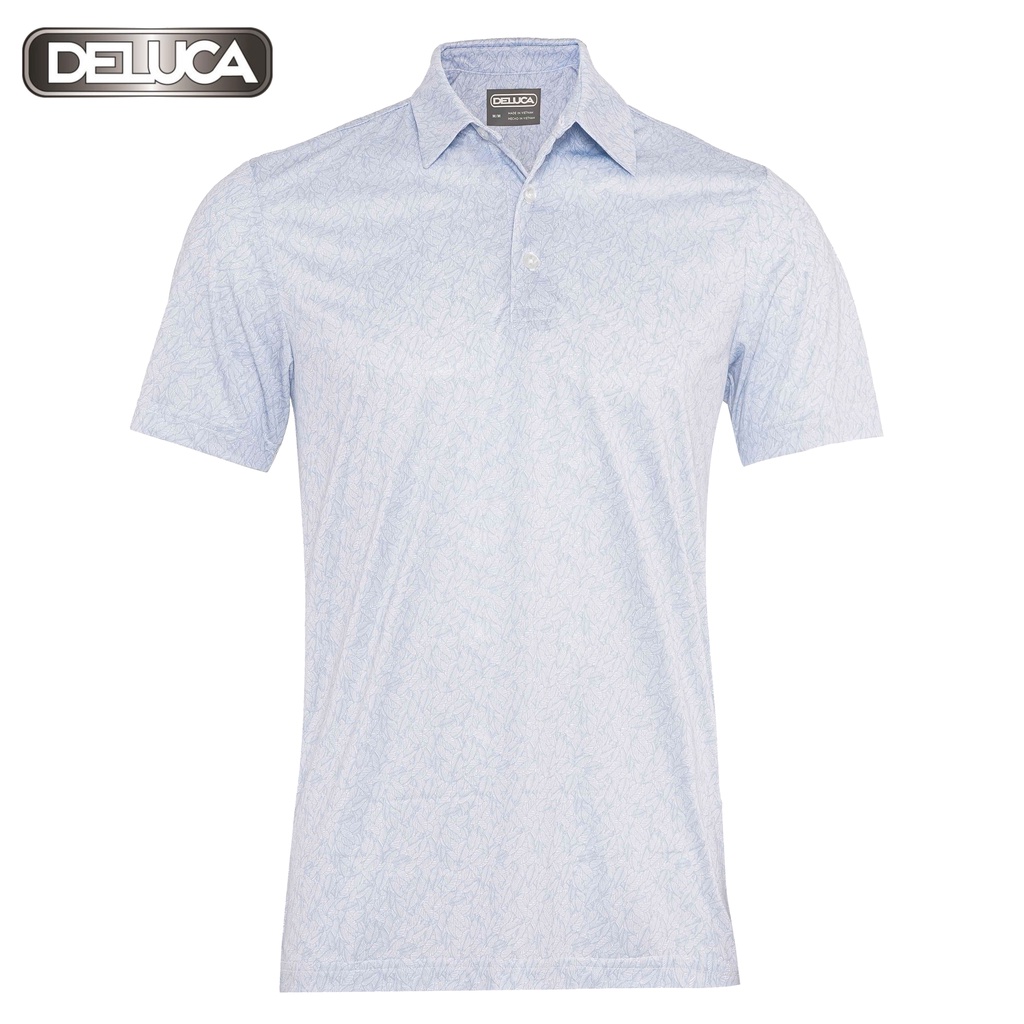 Áo Polo Shirt MS02-DELUCA Chơi Golf, Họa Tiết Lá Cây- Màu Xám