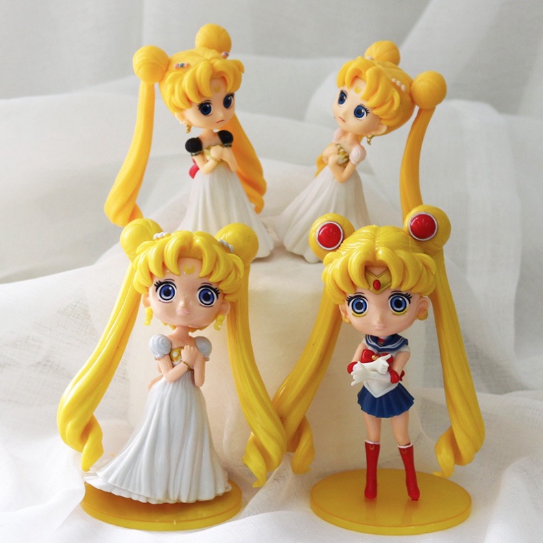 Phụ kiện trang trí bánh sinh nhật [FREESHIP❤️] thủy thủ mặt trăng nhựa đặc