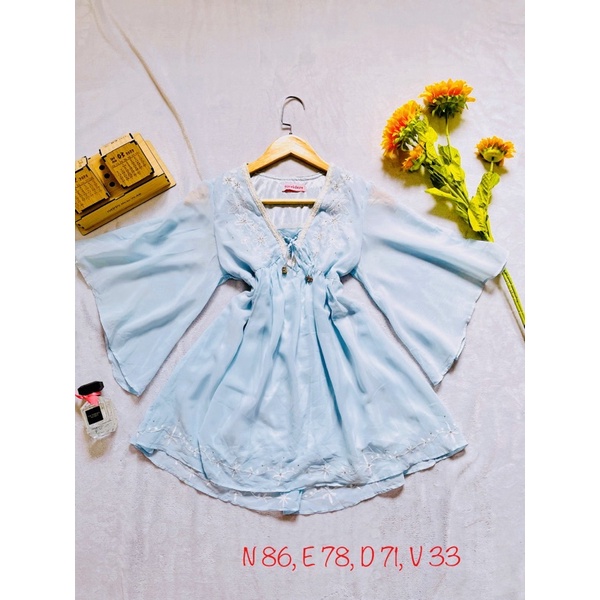 Áo Voan Kiểu Babydoll, Tay Cánh Tiên, New 97%, 2hand