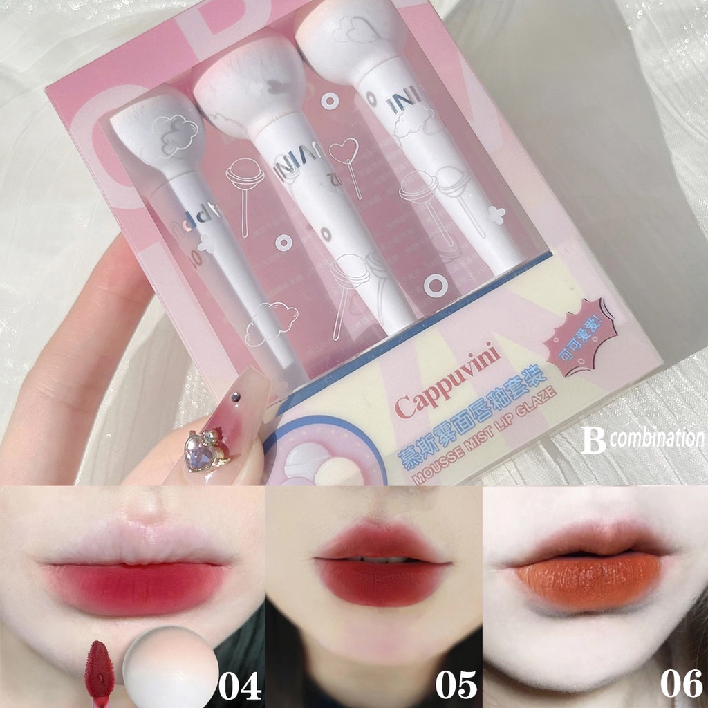 MVP2965 Set 3 Son CAPPUVINI chất nhung lì mịn không thấm nước chống dính 6g