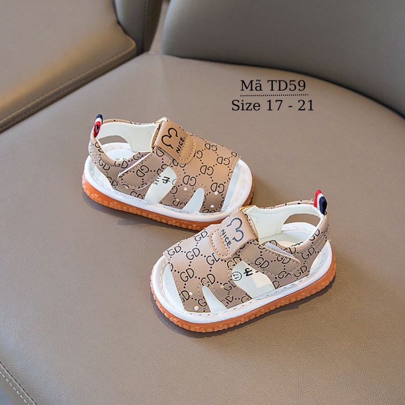 Giày sandal tập đi bé trai limibaby đế cao su mềm chống trơn trượt cho trẻ sơ sinh 0 1 2 tuổi  tiếng còi chíp chíp TD59