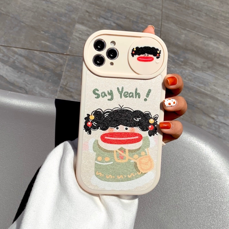 Ốp Lưng Da Bảo Vệ Camera - Có Nắp Trượt Mẫu Baby Girl