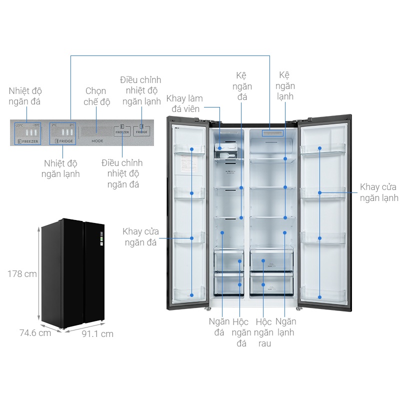 Tủ lạnh Electrolux Inverter 624 Lít ESE6600A-BVN