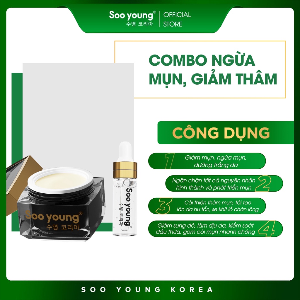 Bộ đôi kem mụn SOOYOUNG KOREA ngừa mụn giảm thâm 20gr