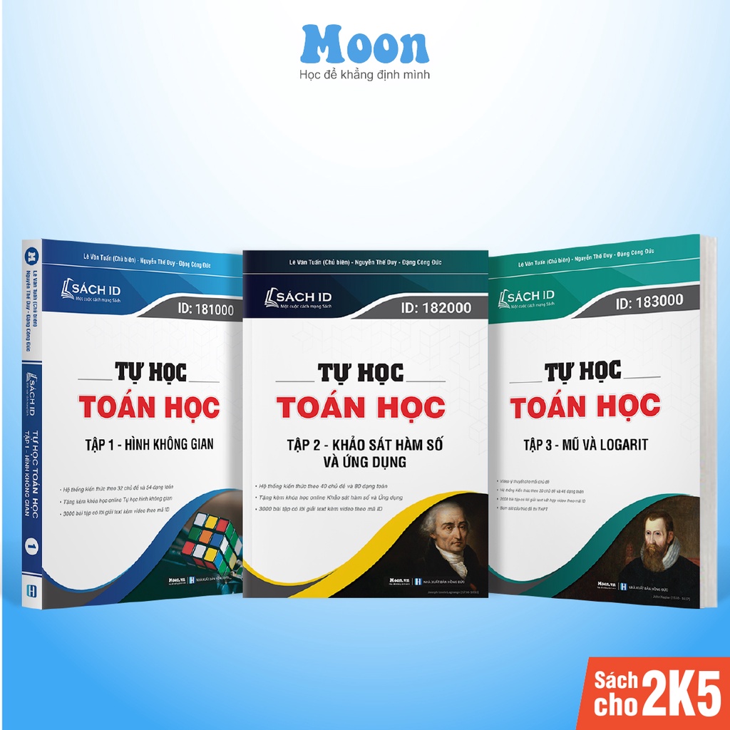 Combo 03 Sách ID Môn Toán học kì 1 luyện thi thpt quốc gia 2023 moonbook