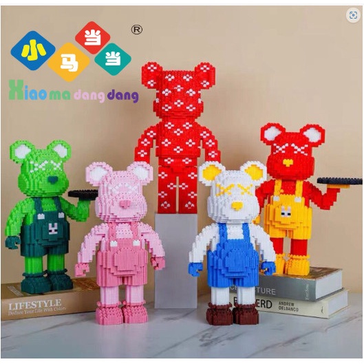 Gấu đôi sịn sò mô hình  lắp ghép bearbrick siêu hot 35cm , giá tốt, ưu đãi , xếp hình gấu đôi giá rẻ