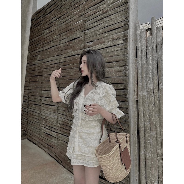 [S246]Set Ren Tầng MPB Hàng 2 Lớp Chân Váy Có Lót Quần Kèm Ảnh Thật Video