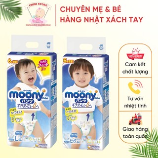 Tã quần moony ⚡ rẻ nhất thị trường ⚡ tã quần cao cấp l50/xl44 bé trai hàng nhật