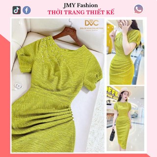V3339 Váy xanh bơ body dập ly [DVC&ACC] váy đầm ôm dáng dài đính đá nhân tạo sang chảnh
