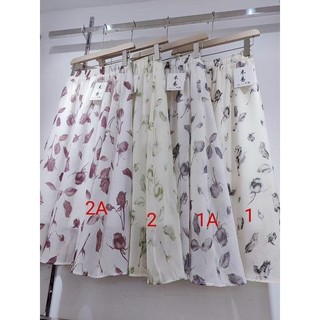 Chân váy lụa hoa midi QC siêu xinhh