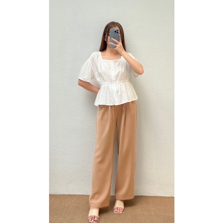 Happy Zoo - Quần lụa culottes nơ eo ( 2 màu )