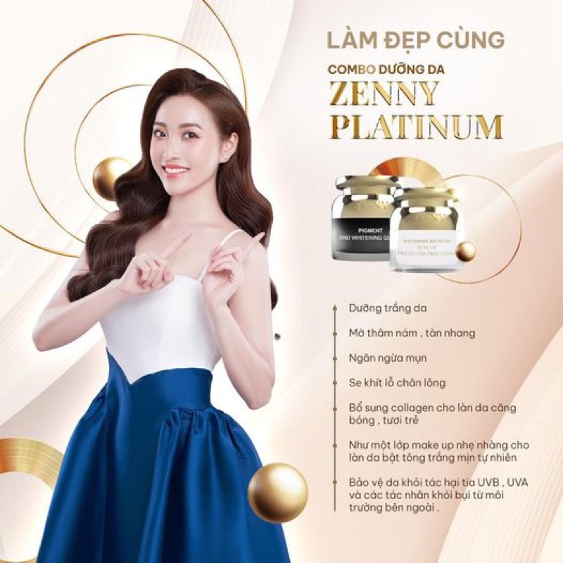Combo kem face Dưỡng sáng da, ngăn ngừa sạm nám, tàn nhang Zenny Platinum