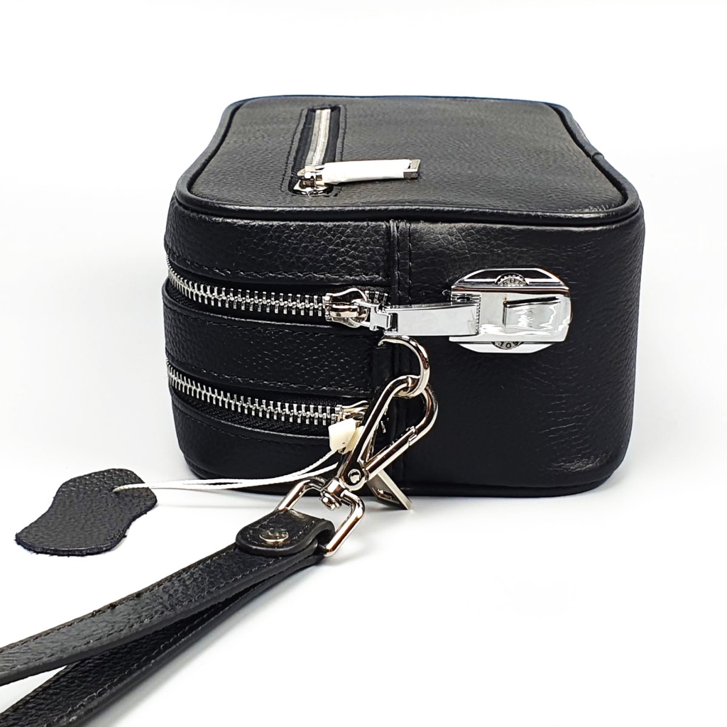 Túi golf nam khóa số; Clutch cầm tay nam da bò thật 2 ngăn khóa CL148VB  - 100% da thật, BH 3 năm