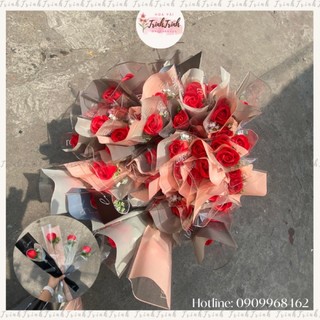 Combo 10 bó hoa hồng sáp thơm 1 bông đẹp dễ thương - hoa sáp thơm bó quà tặng mẹ bạn gái người yêu