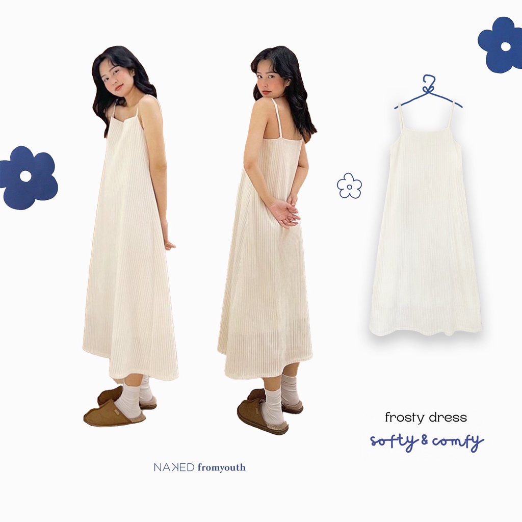 Váy nhung tăm dáng suông Naked by V - Frosty Dress