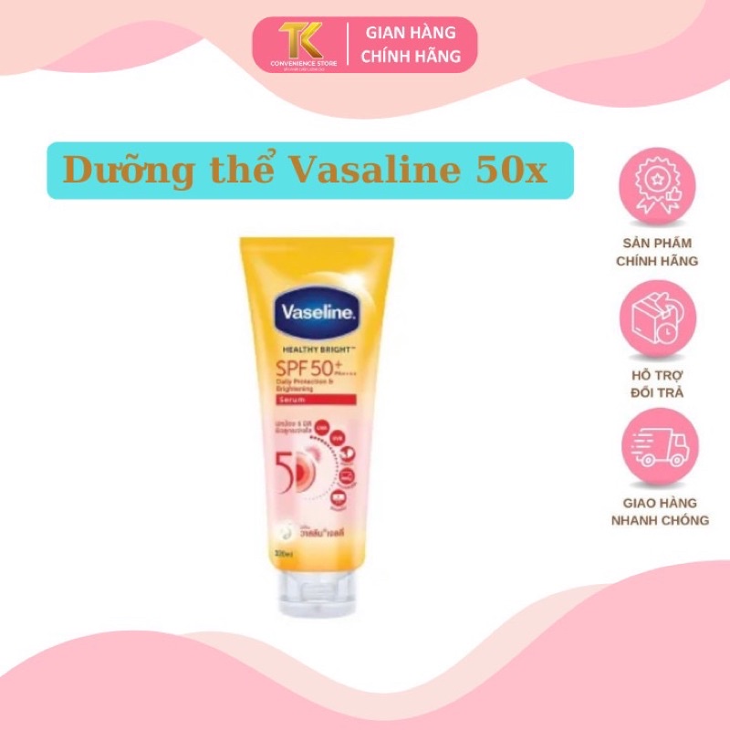 Sữa dưỡng thể Vaseline 50x chống nắng gấp 50 lần trắng sáng tự nhiên