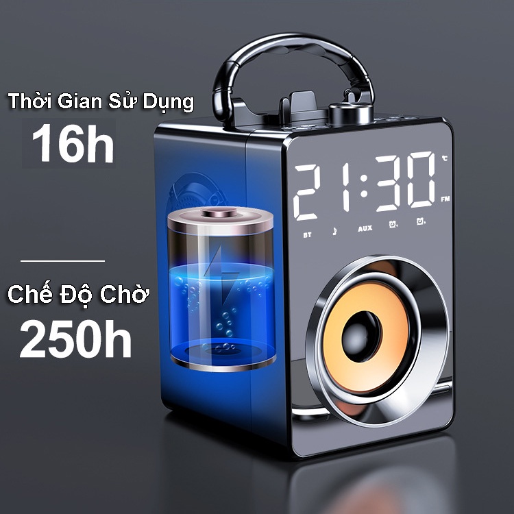 Loa Bluetooth Đồng Hồ H3,Loa Mini Không Dây Bass Cực Mạnh,Âm Thanh Vòm Tương Thích Điện Thoại,LapTop.Màn Hình Soi Gương