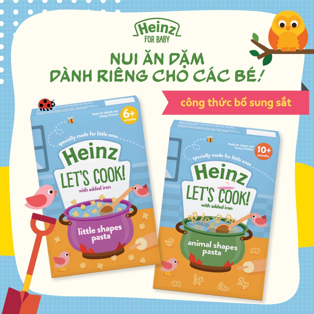 [HSD: 31/05/24]Mỳ Ý hình thú Heinz cho bé 10 tháng trở lên – Heinz  Animal shapes pasta 340g