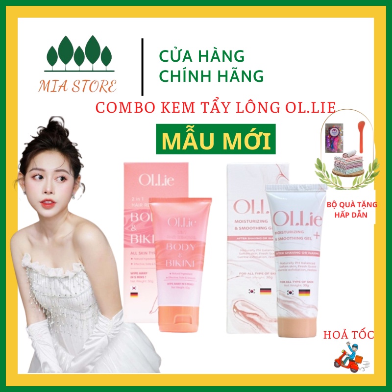 CHE TÊN SP Combo kem tẩy lông OLLIE, tẩy lông vùng kín,nách, tay, chân, triệt lông an toàn không đau rát cho da nhạy cảm