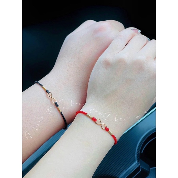 lắc tay đôi tết dây hình vô cực tình yêu bền lâu VT10k
