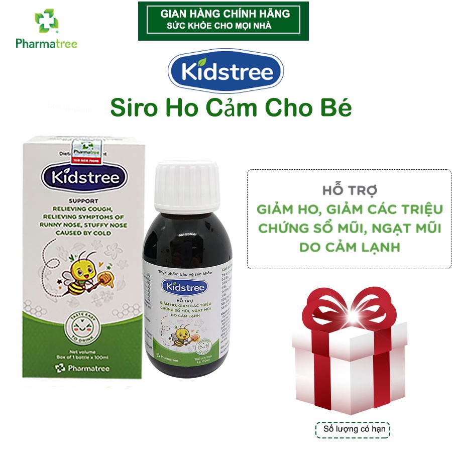 Siro Kidstree Ho Cảm Pharmatre lọ 90ml GIẢM HO KHAN , HO ĐỜM, GIẢM SỔ MŨI, NGẠT MŨI CHO TRẺ