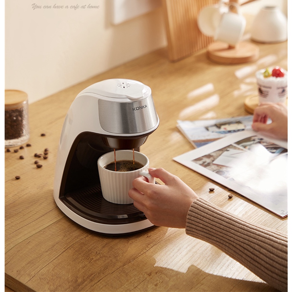 Máy pha cà phê mini 300ml Máy pha cà phê mini tự động KONKA - Bảo hành 12 tháng chính hãng coffee machine