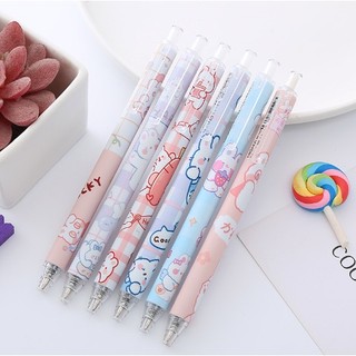 Bút bi bấm thỏ trắng siêu dễ thương - bút bi viết văn phong mực đen