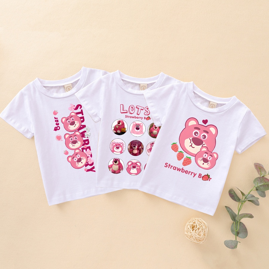Áo Thun Cho Bé In Hình Gấu Dâu Lotso đủ size