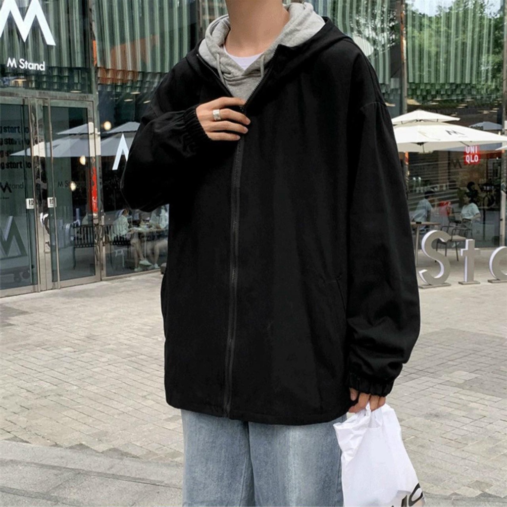 Áo khóa dù 2 lớp nam nữ form rộng tay dài Lyihome chất dày dặn thoáng mát, áo khoác đôi cặp nhóm cực chất