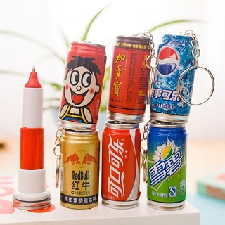 Móc khóa hình lon nước kết hộp bút bi phong cách
