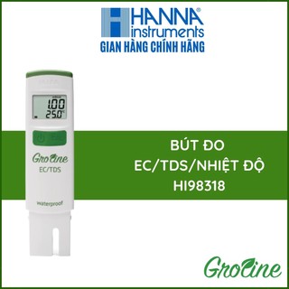 Bút đo ec/tds/nhiệt độ chuyên trong thủy canh hanna hi98318, tặng kèm gói dung dịch hiệu chuẩn máy đo