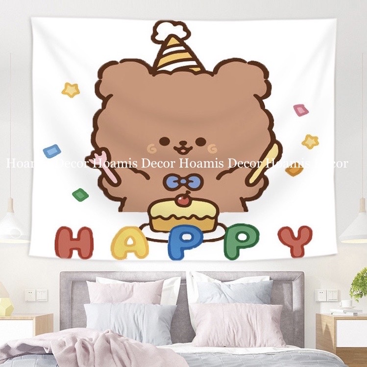 Sẵn Hcm - Ship Hỏa Tốc Tranh Vải Treo Tường /Thảm vải Decor Phòng Cho Bé Họa Tiết Anime Gấu Đáng Yêu Hot Nhất 2023