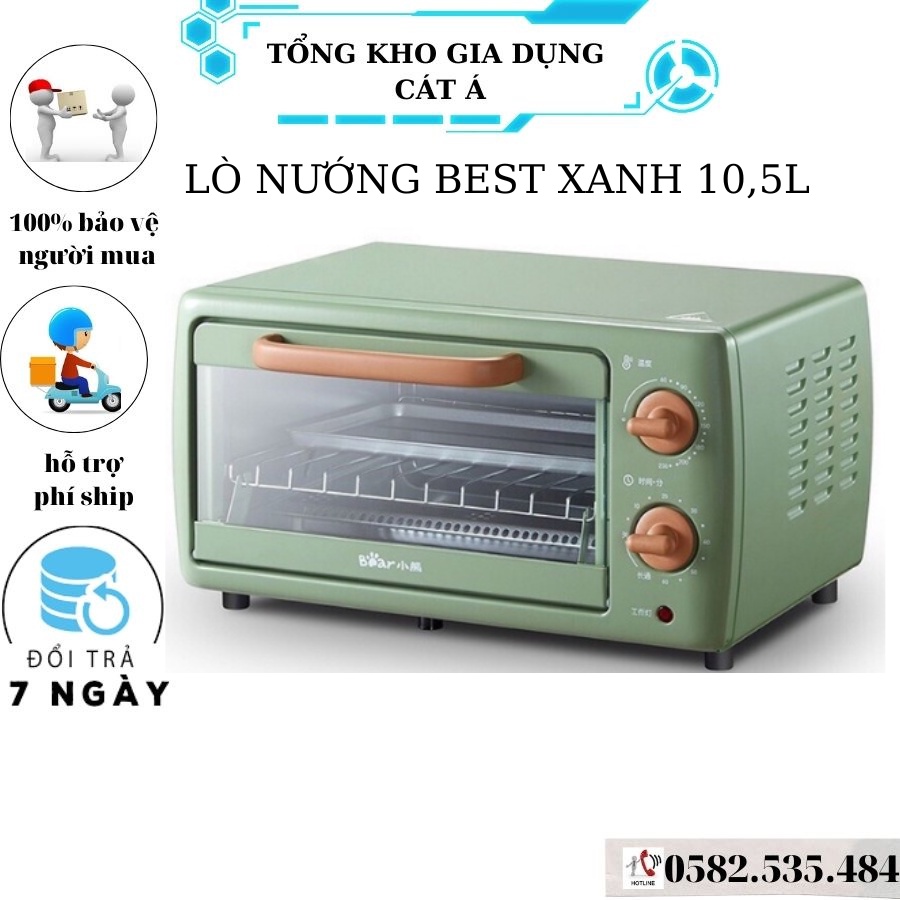 Lò nướng bear xanh 10.5L DKX-C10J1 công suất 700w, máy làm bánh, lò nướng mini đa năng bảo hành 1 năm bếp nướng thôC10J1