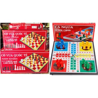 Bộ cờ cá ngựa nam châm cao cấp, cờ vua nam châm, kích thước đa dạng, chất liệu nhựa