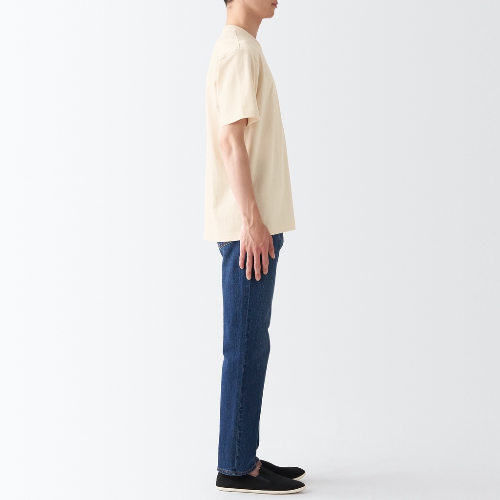 MUJI ÁO THUN VẢI JERSEY SỢI DÀY TAY NGẮN NAM